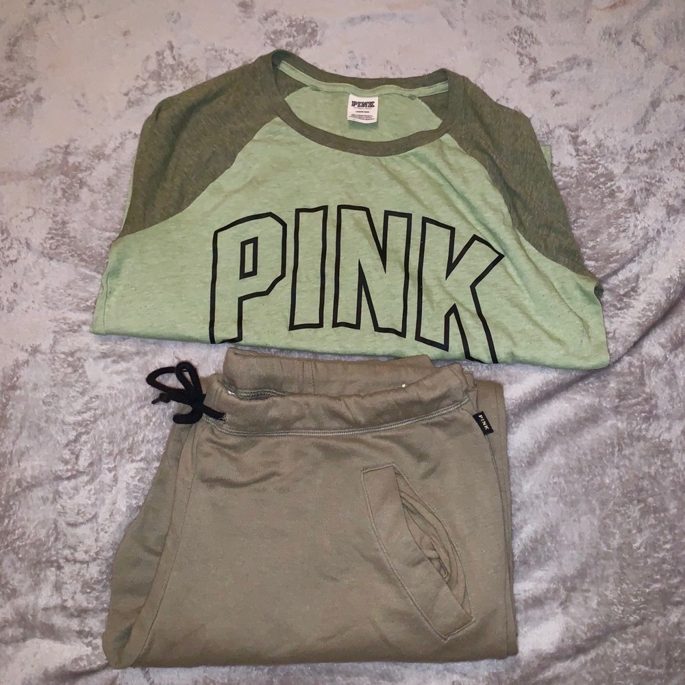 Victoria’s Secret Pink Army Green Matching Set